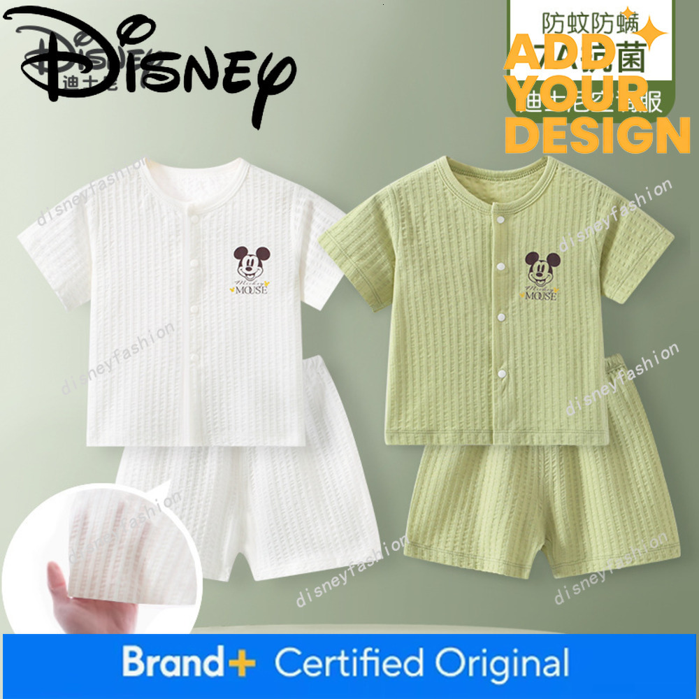 Disney baby set, pajamas, children's pure cotton short-sleeved clothing, infant and toddler two-piece outfit, summer shorts d9 17