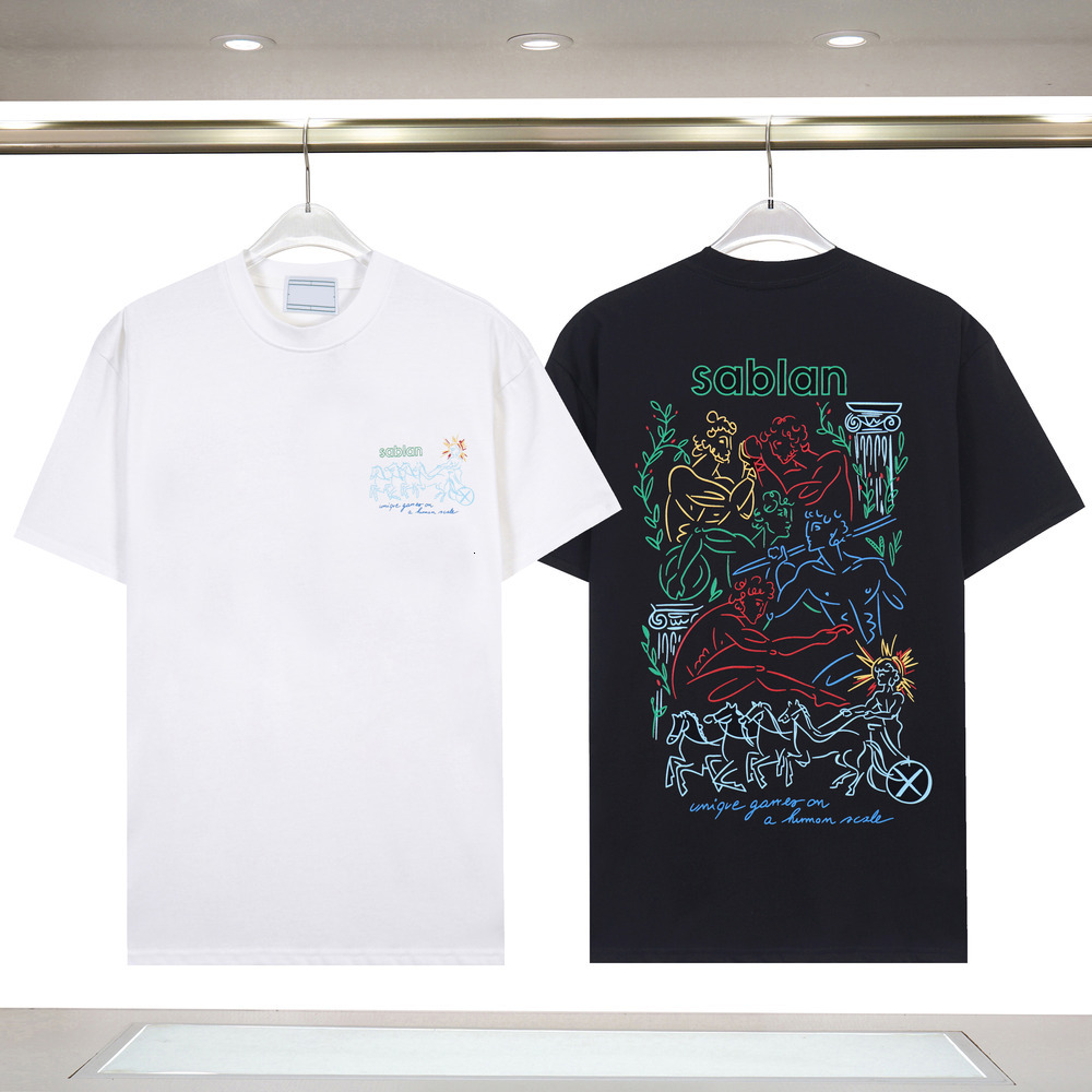 Casalyness Blancas Summer Casual Cotton Tops Designers Blancoly Tshirt Rainbow Graphic Tee Loose Shorts Sleeve Apparel High Street Clothing Csblncsi