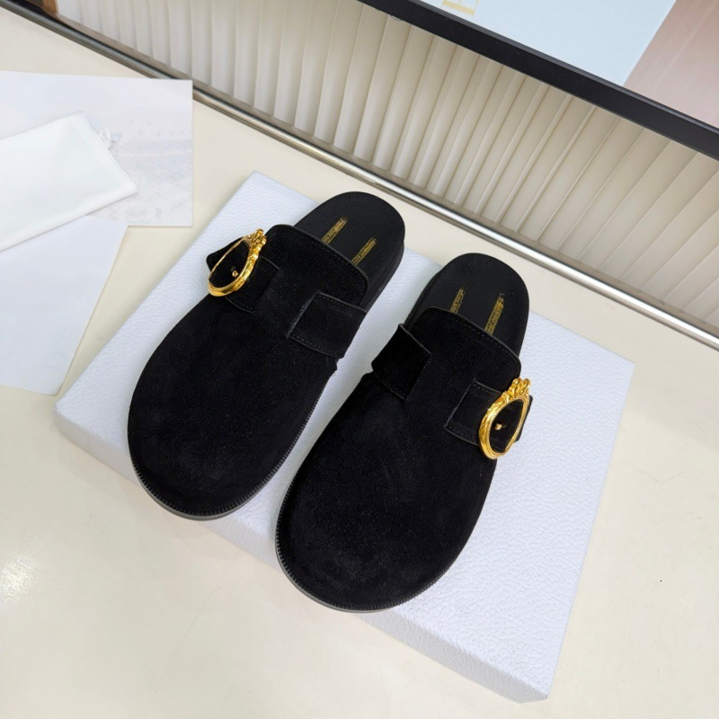 D designer shoes leather thick soled casual shoes toe caps lazy shoes women s one foot sandals size
