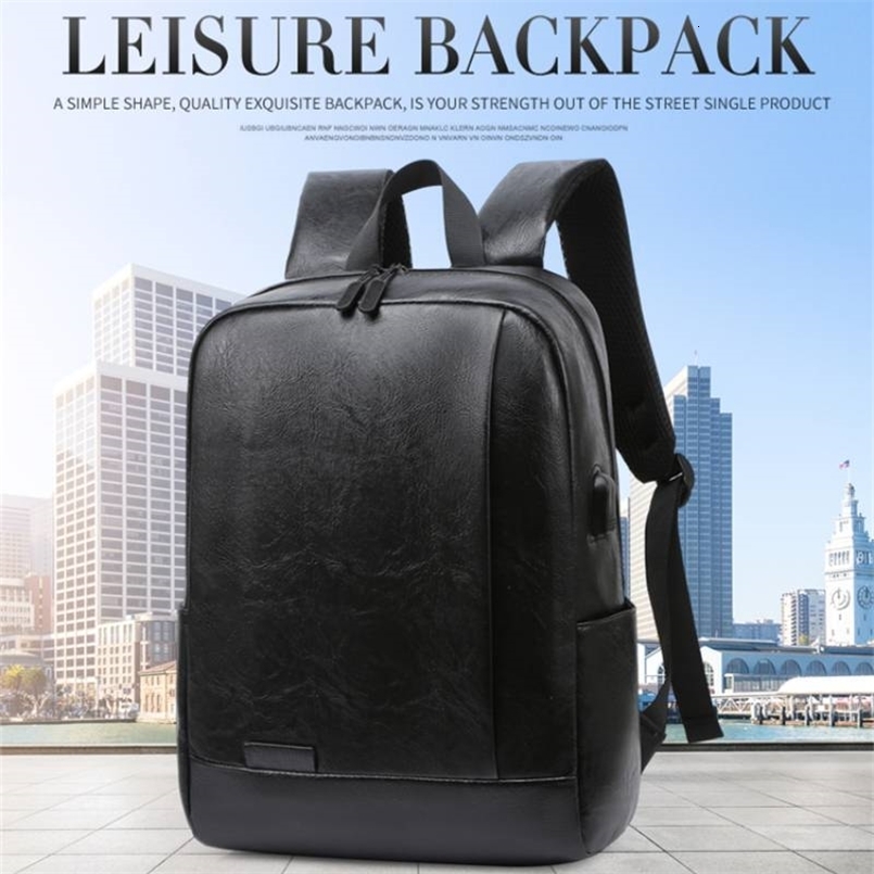 Men Fashionable Backpack PU Leather Satchel Briefcase Office Casual Travel Laptop Office Business Sports Shoulder Backpack 260916