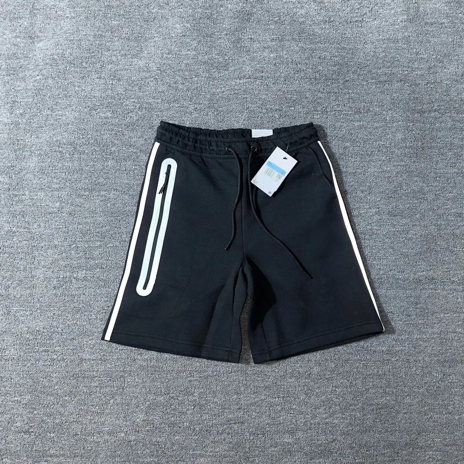 2026 Summer New Casual Sporty Air Cotton Drawstring Front Side Zipper Multicolor Men's Reflective Shorts