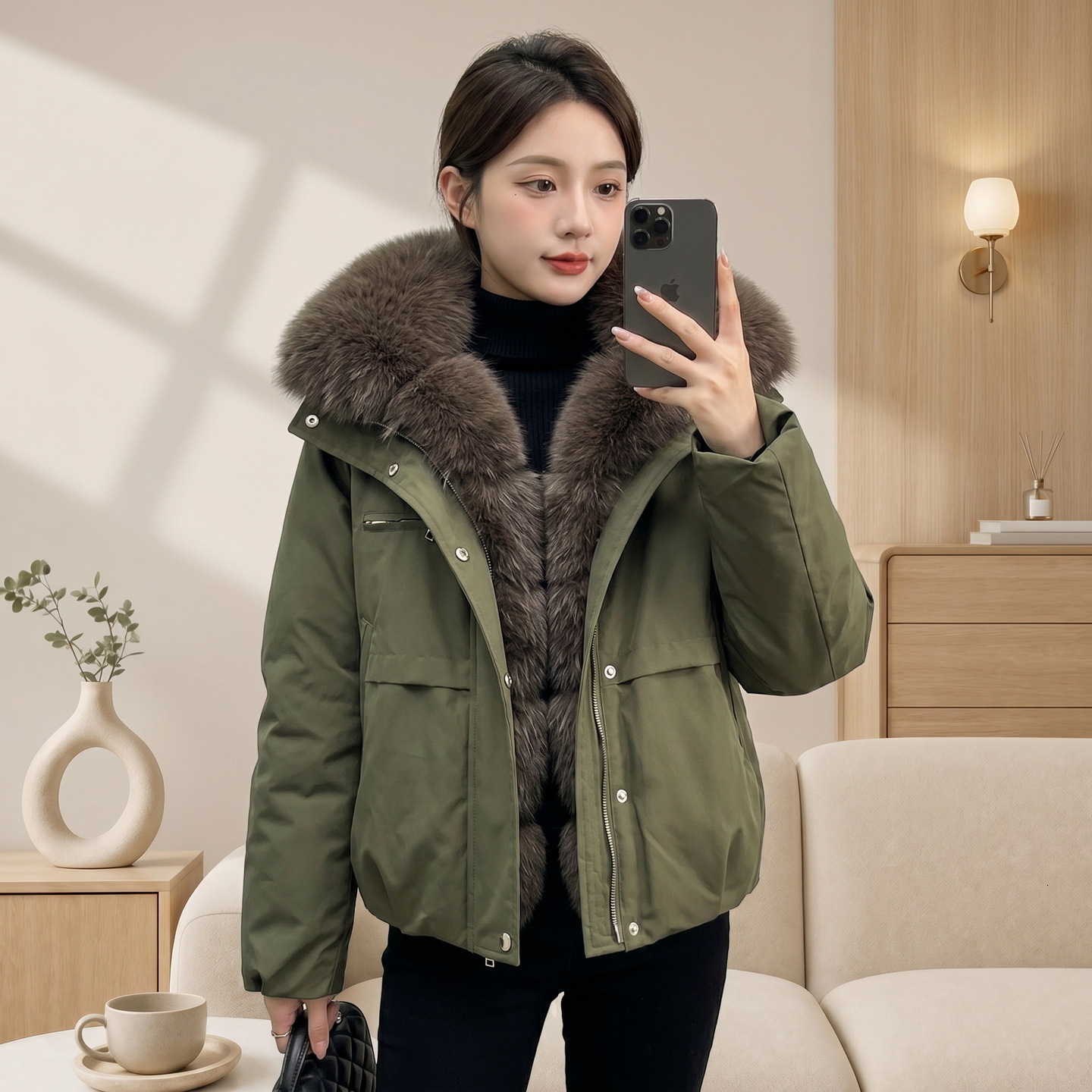 Fur 2026 Big Winter New Collar Pie Overcomes Women's Winter Coat Thicken Warm Loose Down Cotton Jacket Female Parkas Outerwear H260917