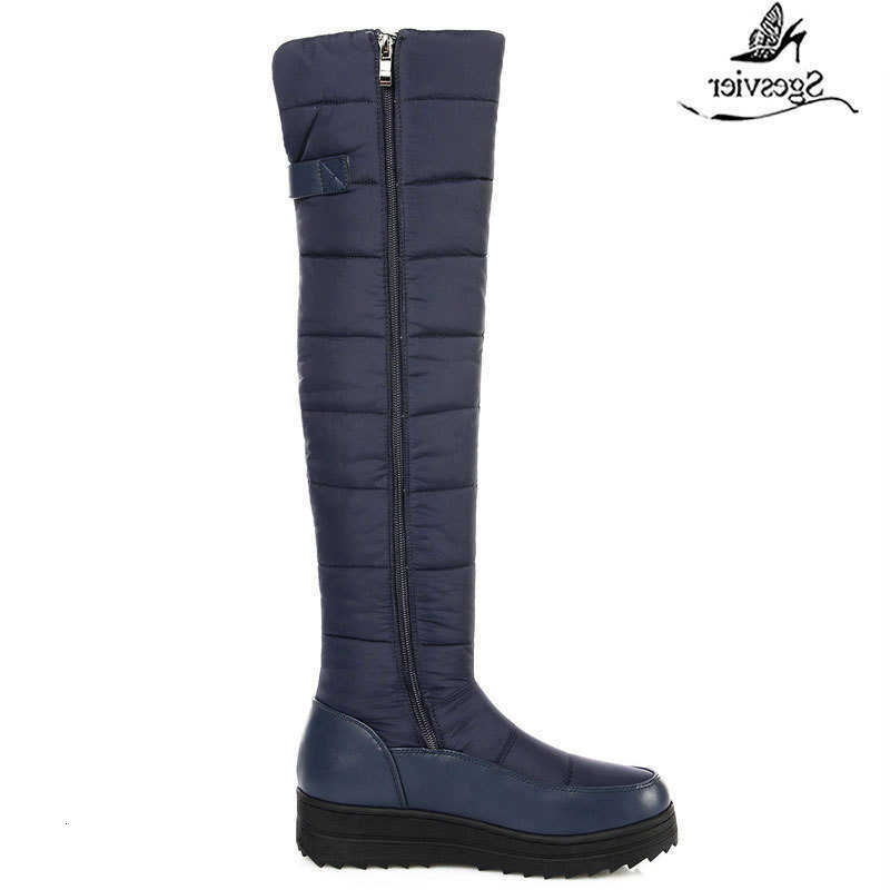 down SGESVIER quality 2025 high warm snow boots women platform thigh high boots ladies zipper winter shoes over the knee boots D260917