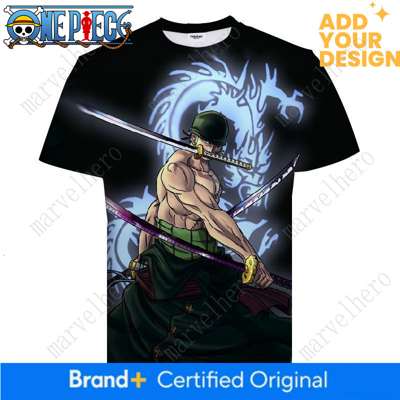 One Piece Anime Zoro Luffy T-Shirt Short Sleeve Summer Wear for Middle School Students 3D Print Versatile Casual Lightweight short-sleeved top