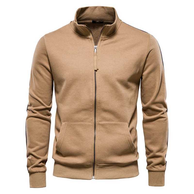 Men Fashion Side Stripe Patchwork Sports Jacket American Retro Cotton-Blend Zip Up Jackets Trend Pocket Stand Collar Short Coat S260917FFCP