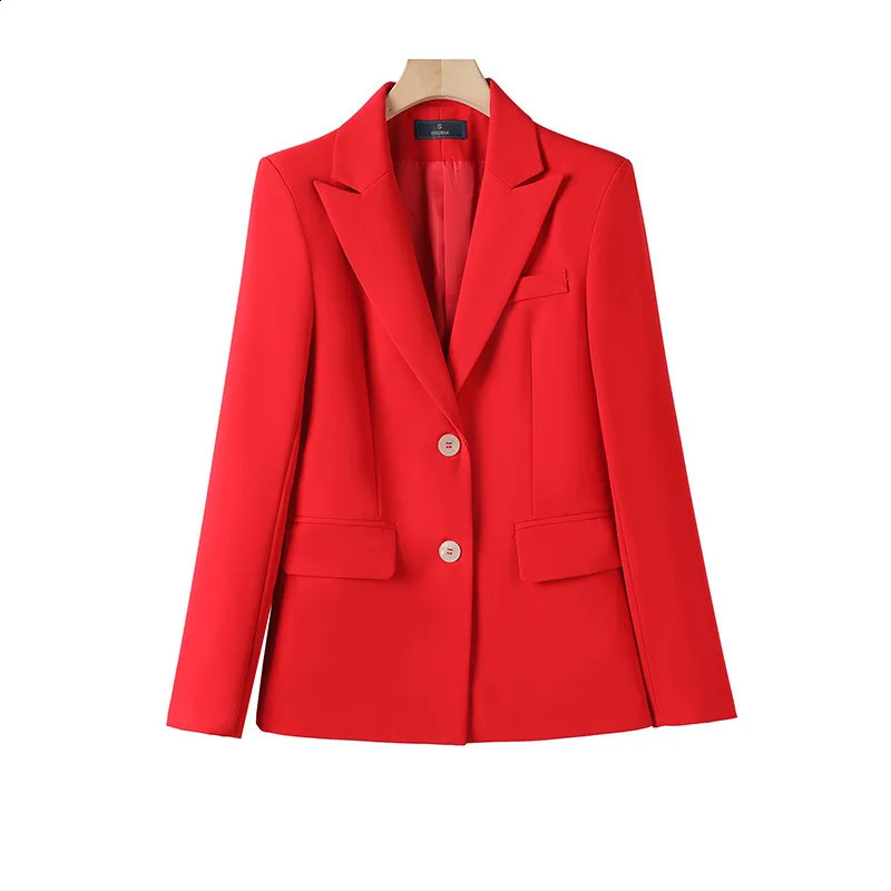 Red Suit Set Women's Professional Fashion Autumn Winter Hostess Korean Style Long Pants Polyester Fiber Commute 260905