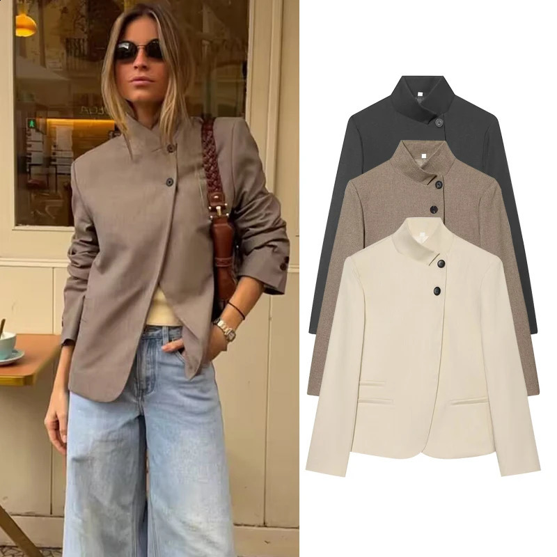 Women's Autumn Blazers Blouse 2026 Fashion Young Women's Elegant Travel Holiday Jackets Spring Street Sarm Blazers Jackets 260915