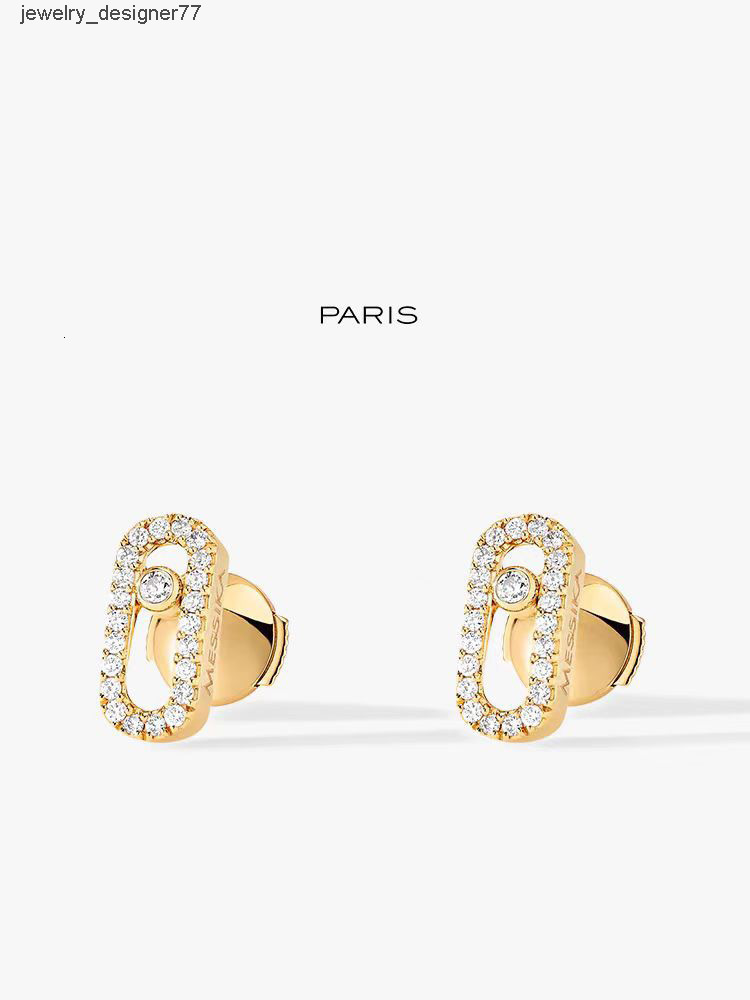 Lady sliding earrings single diamond designer earrings s925 silver earring sparkling stone gold plated 18K light luxury Gift temperament earrings je