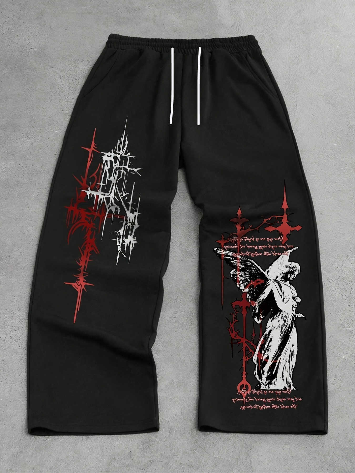 Pattern Y2K Gothic Printed Cotton Suitable for Both Men and Women Oversized Casual Sports Street Pants Gothic Loose FitT260917