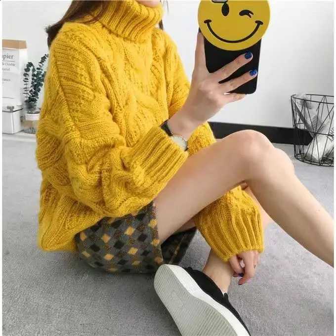 Autumn Winter Knitted 2025 Sweater Turtleneck Women Pullover Korean Version Short Warm Basic Pull Femme Solid Top J260916