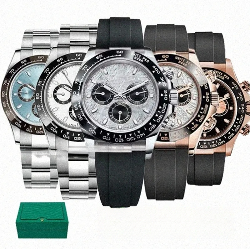 Watches High Quality Mens Watch 116500 Designer 40mm Automatic Movement Waterproof With Green Box B347#