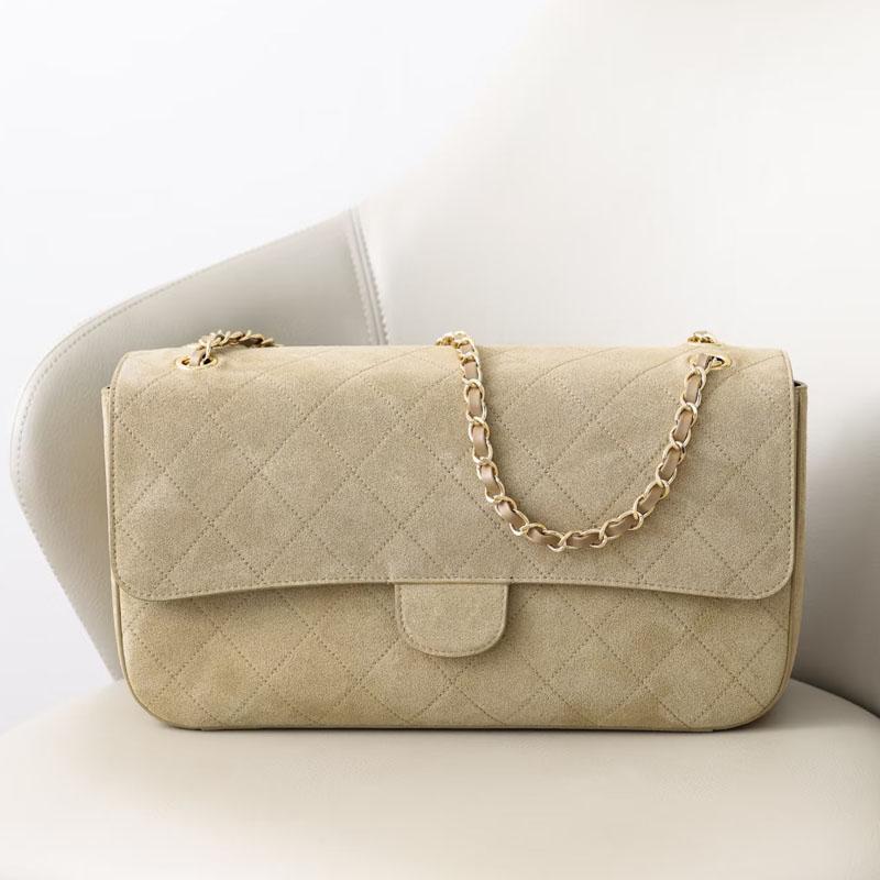 Designer Bag Canvas Retro Medium Chain Outdoor Leather Handbag Minimalist Leisure Travel Clutch Brand Suede Multiple Compartment Spacious Textured C