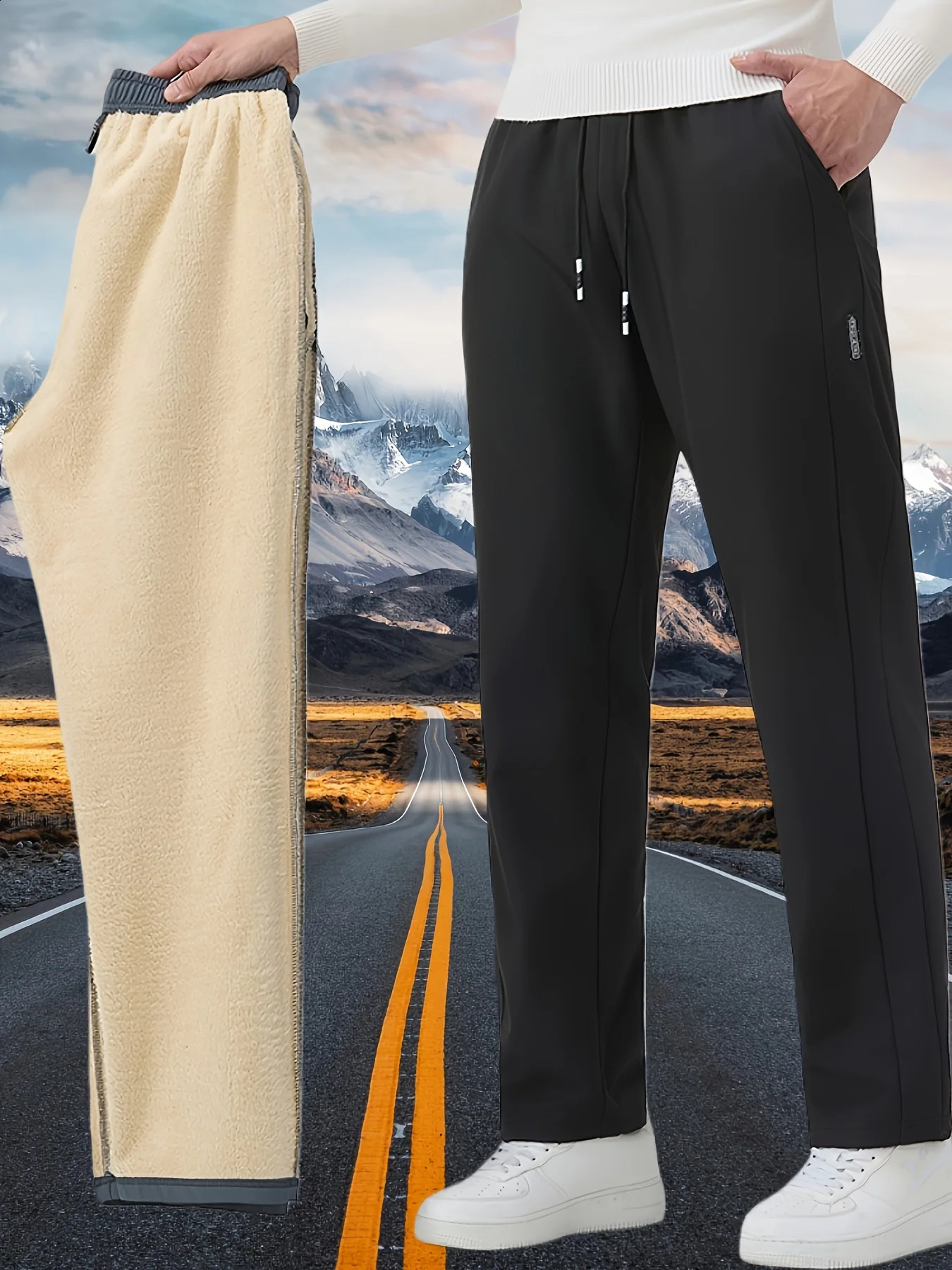 Winter Warm Sweatpants Men Plush Thick Fleece Sweatpant Lambswool Thermal Trousers Casual Pants Windproof Warm Pants 260917