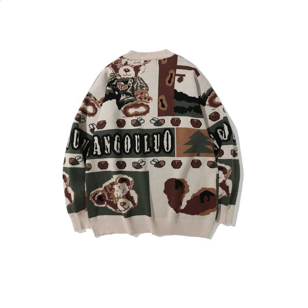American Vintage New Fashion European Men's Color-coded Casual Trendy Simple Loose O-neck Long Sleeve Knitted Sweater Pullovers J260916