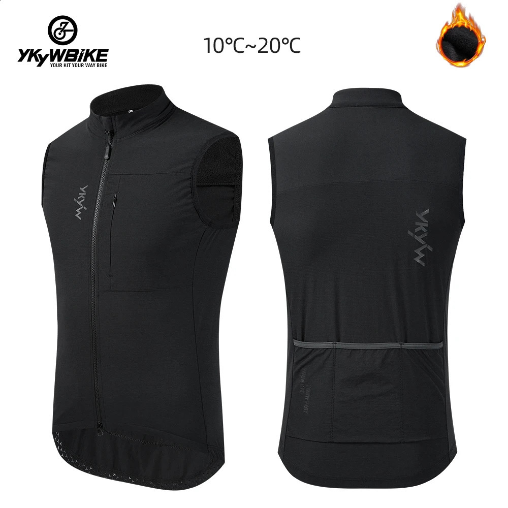 YKYW Waterproof Thermal Vest Men Women Winter Sleeveless Waistcoat Black Gray Olive Cycling Vest Bike Clothing Bicycle Mtb Coat 260916