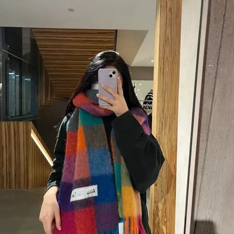 Designer Scarf Brand Cashmere Winter Scarf Scarves Blanket Women Type Colour Chequered Tassel Imitated designer scarf for women