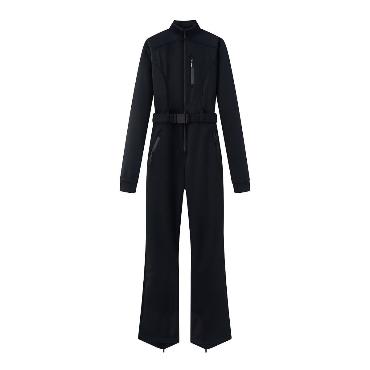 European American Women's Fashion 2026 New Autumn And Winter Stylish High-End Versatile Belted One-Piece Ski Suit