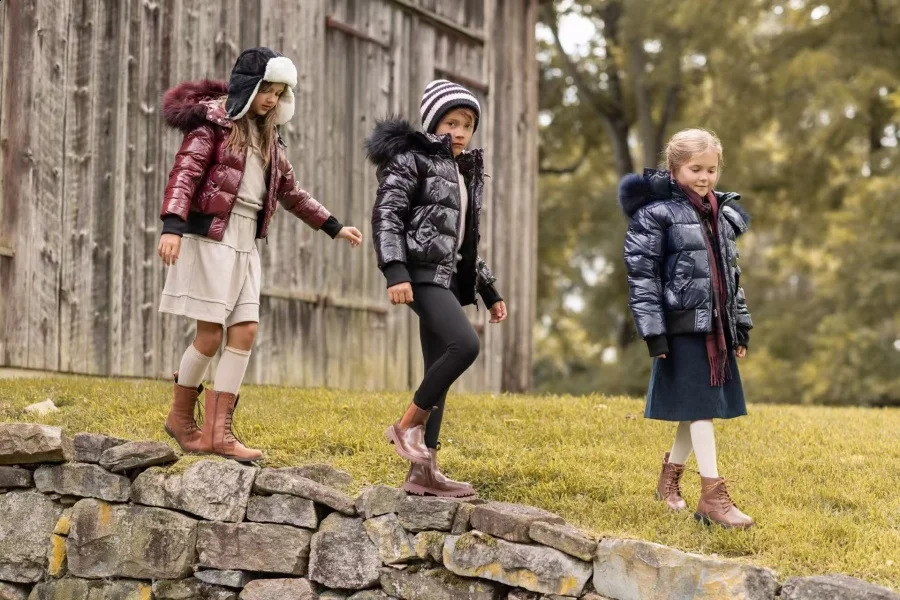 AP 2025 winter children coats waterproof shine fabric and filling white duck down girls boys outerwear260916