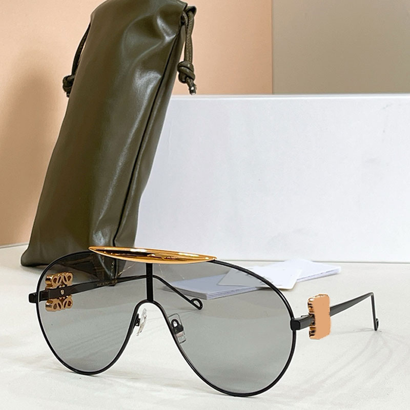 Speed Shield Sunglasses Oversize Black Metal Frame LW1736LS Men Pilot Sunglasses Grey Lens Outdoor Casual Women Glasses UV400 Protection