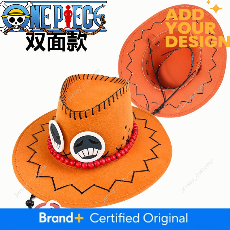 Anime One Piece Fire Fist Ace men's trendy western cowboy hat, anime cosplay jazz hat wholesale