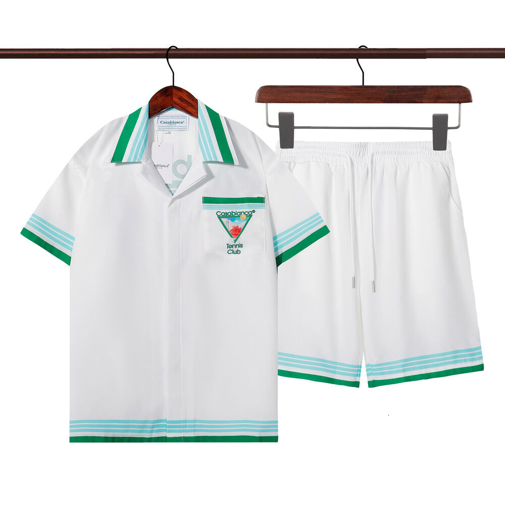 Casalyness Blancas Set Designer Shirt Set High Quality Set Summer Beach Shirt Shorts Men's Luxury Vintage Casual Collection Lightweight Csblncs