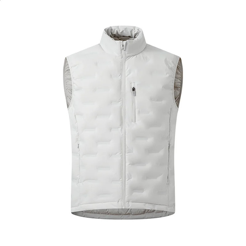 90 White Duck Down Cold Resistant Vest Mens Warm Lightweight Down Vest Stand Collar Sleeveless Outdoor Hiking Sports Vest 260916