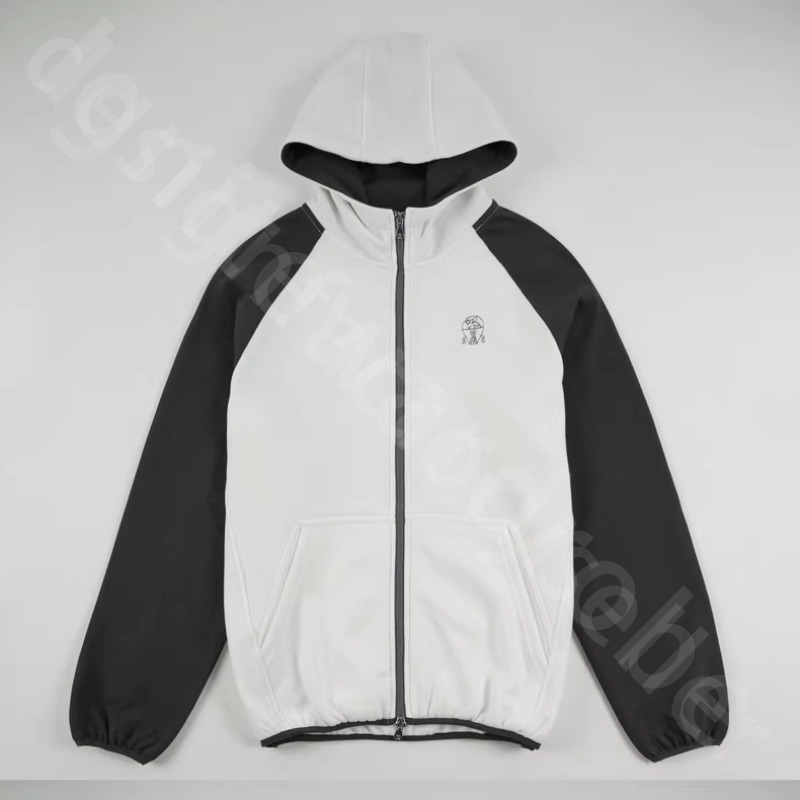 Quiet Luxury Autumn and Winter Hoodies for Men 100% Cotton Hooded Double Zipper Comfortable Warm Embroidered Cardigans B1289