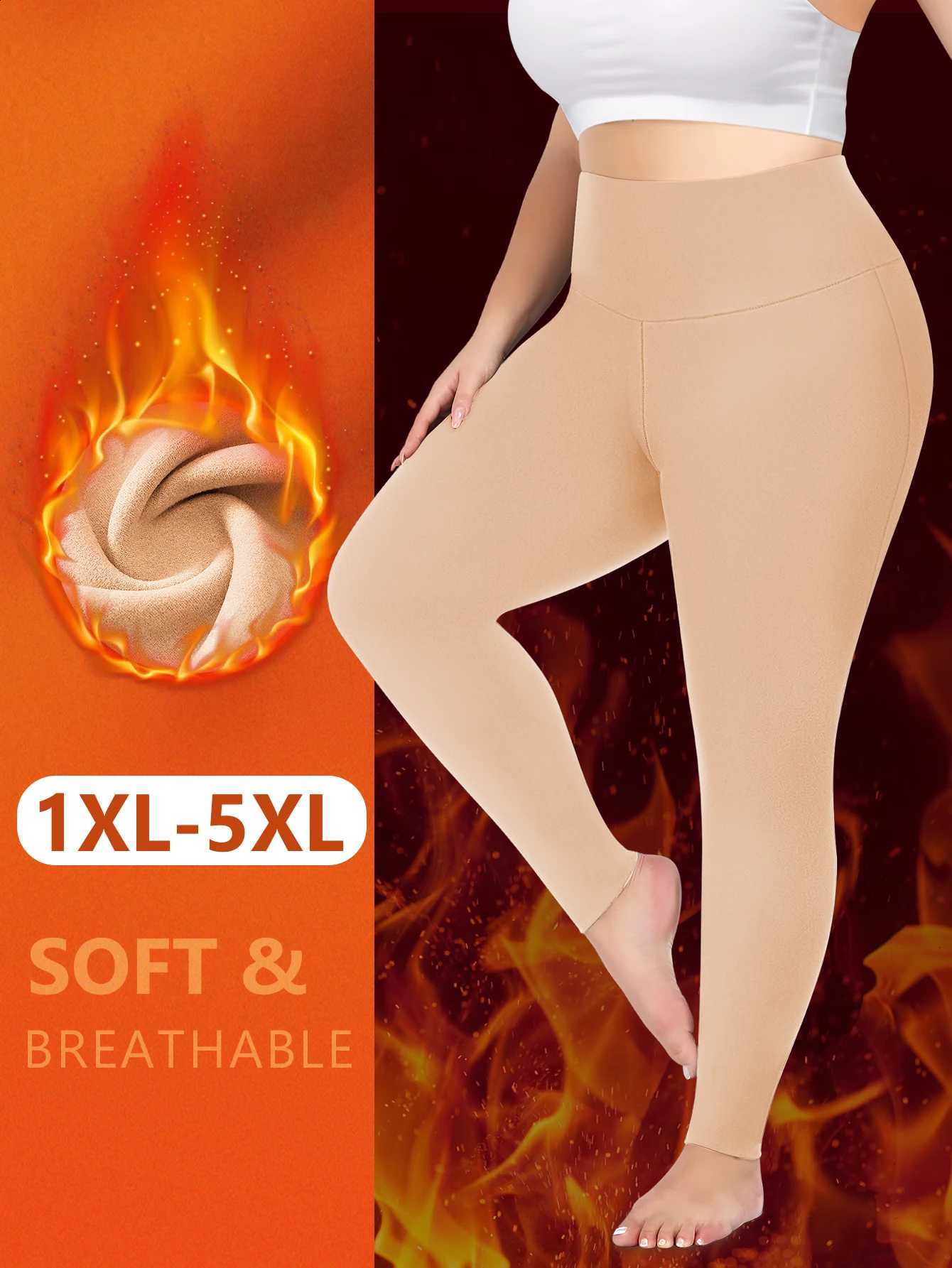 1pcs Plus-Size Fleece-Lined Thermal Pants with Feet Women's Brushed Cold Weather Leggings Slim Fit for Winter H260916