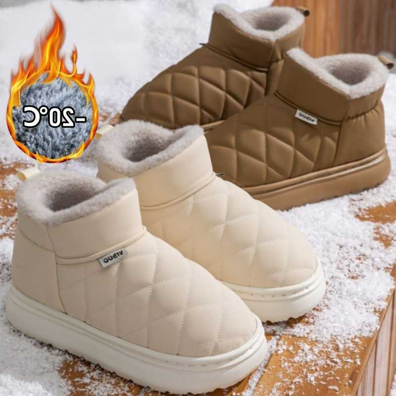 Snow Waterproof Winter Slip Resistant Boots Women Outdoor Traction Sole With Fur Lining Platform Cozy SlipSlipper Shoes D260917