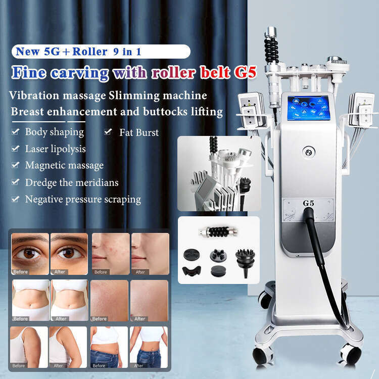 Factory Price 9 In 1 Vibration G5 Massage Muscle Relax Vacuum Cavitation Body Slimming Fat Burning Ball Roller Skin Smooth Wrinkle Remove Machine