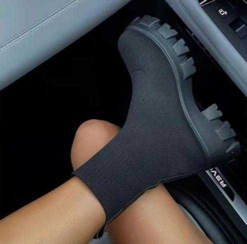 2023 New Women Plus Size Women's Boots Couple Socks Shoes Women's Thick Bottom Casual Knitted Ankle Boots D260917