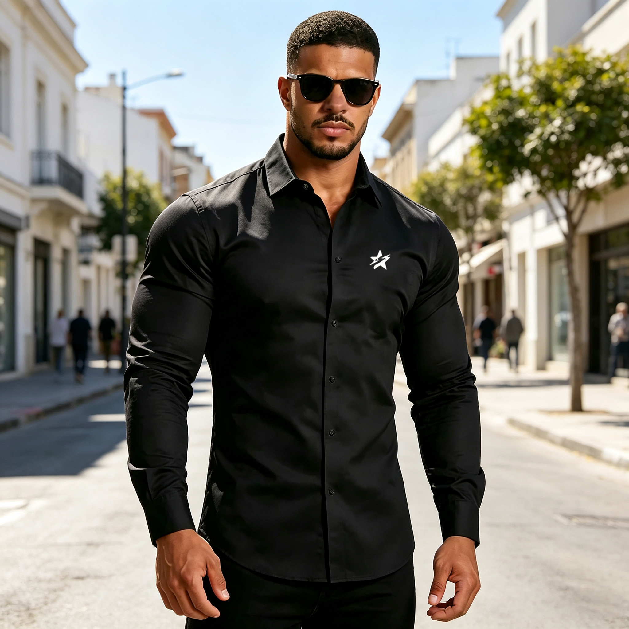 Trendy Everyday Wear: Durable Lightweight Button-Up Shirts for Guys
