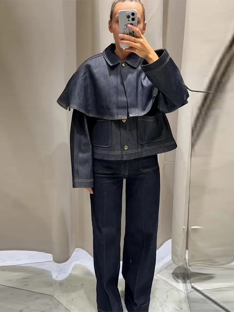 Chic Womens Jacket Turndown Collar Full Sleeve Single Breasted Denim Female Jackets Autumn Clock Fashion Lady Outwears 260917