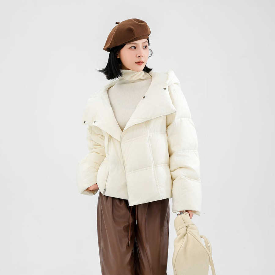 Trendy 2026 Autumn/Winter New Fashion Parka Hooded Large Square Loose Short 90% White Duck Down Jacket Women's Coat H260917