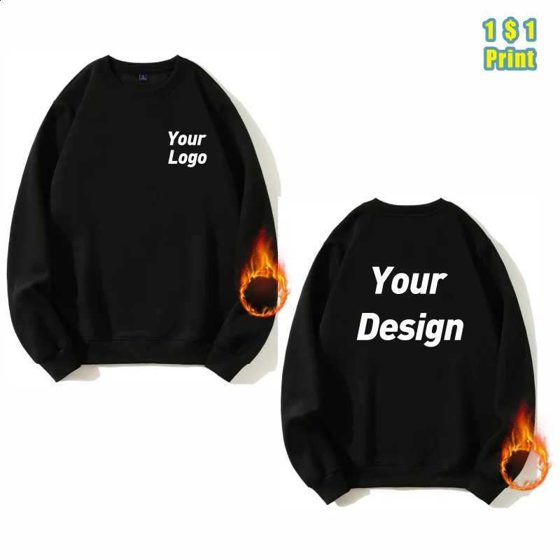 Fashion 100%Cotton Round Neck Sweater with Fleece Custom Printed Personal Group Embroidery n Men and Women Thick 260916