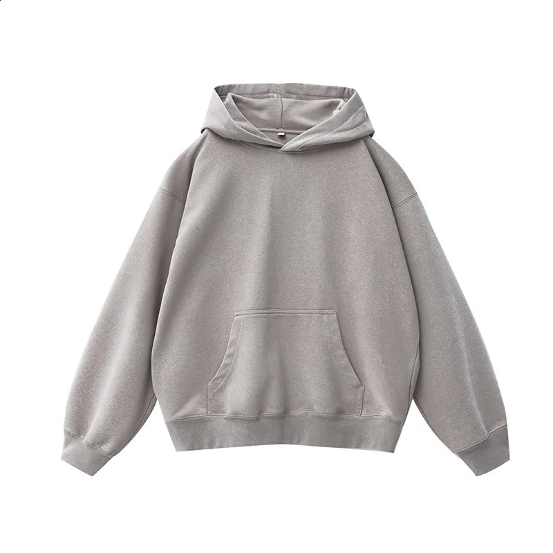 400g Heavy Duty Hoodie Men Vintage Wax Print Washed Distressed Sweatshirt American Street Retro Oversized Loose Casual Pullover 260917