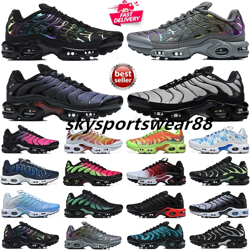 2026 Classic Designer Sneakers Running Shoes tn tns for Men women Triple Black White Metallic Volt Silver Light Photography Tpu Trainers size 40-46
