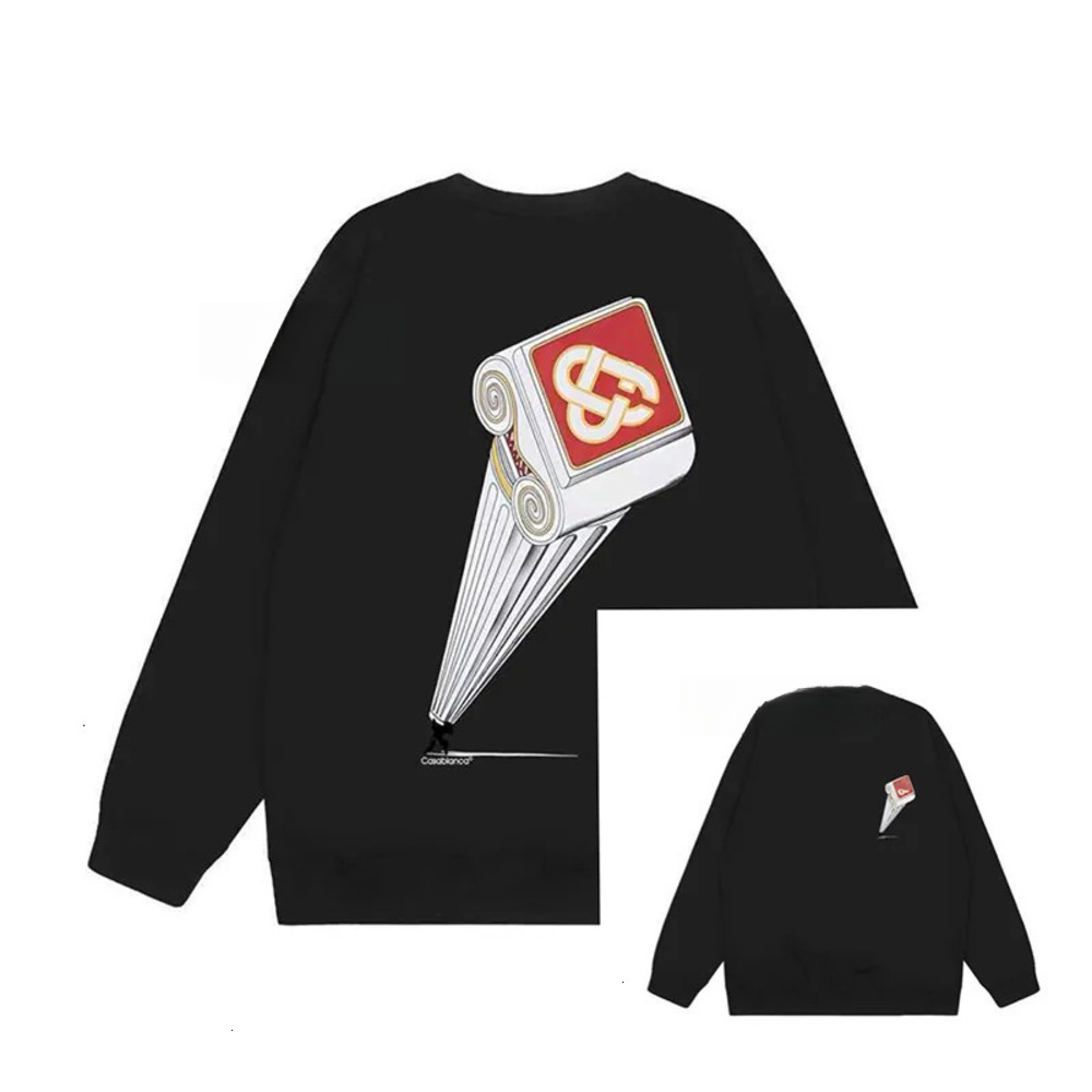 Casalyness Blancas Hoodie Designer Pullover Tracksuit Mens Womens Printed Patterns Long Sleeved Hoodies Casual Round Neck Cotton Tops Csblncsilk Swe