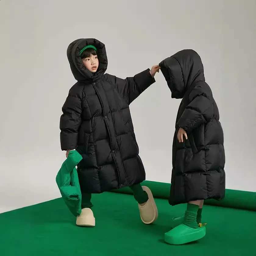 Keep Winter Boys Jacket Thicken Warm Solid Color Fashion Girls Coat Hooded Boy Outerwear Teenagers New Kids Clothes J260917