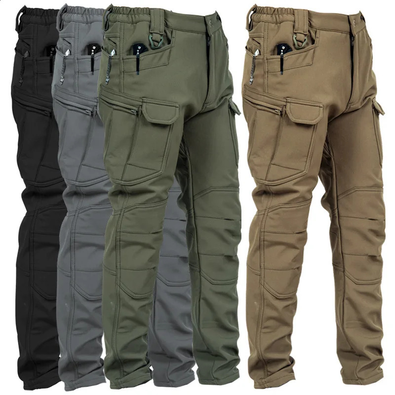 Men's Slim Fit Tactical Work Pants with Multiple Pockets Windproof and Waterproof Suitable for Winter Outdoor Hiking Pants 260917
