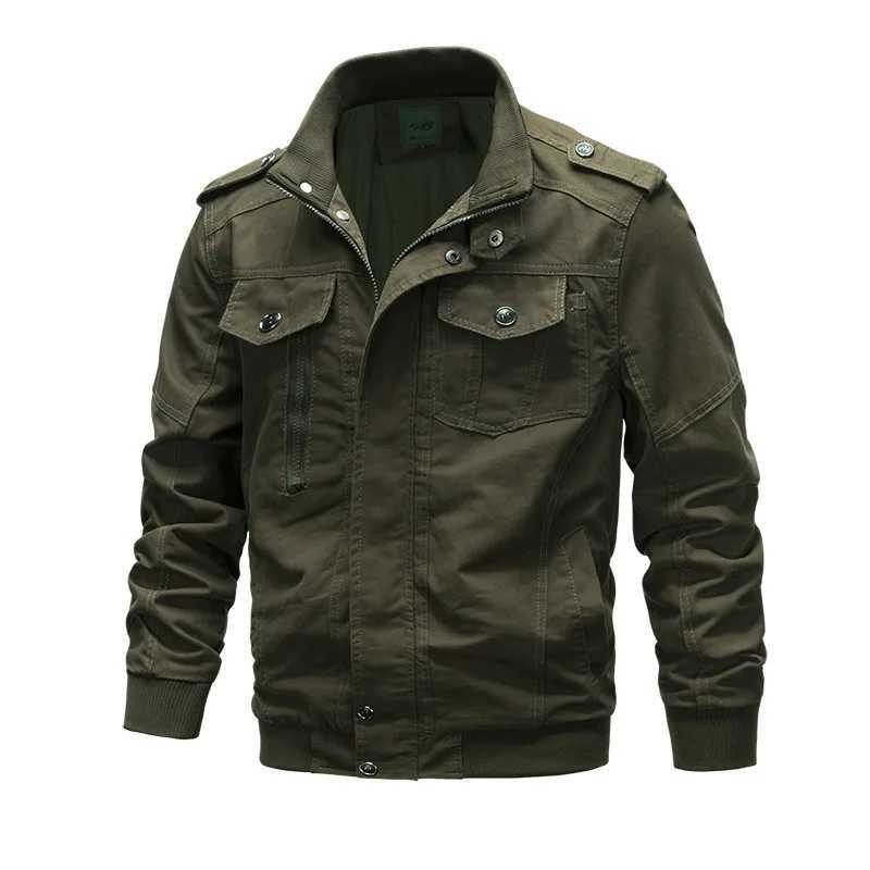 Men's Military Cotton Jacket Multi Pocket Windproof Outdoor Tactical Casual Utility Jackets for Men Hiking Camping Work S260917XZUV