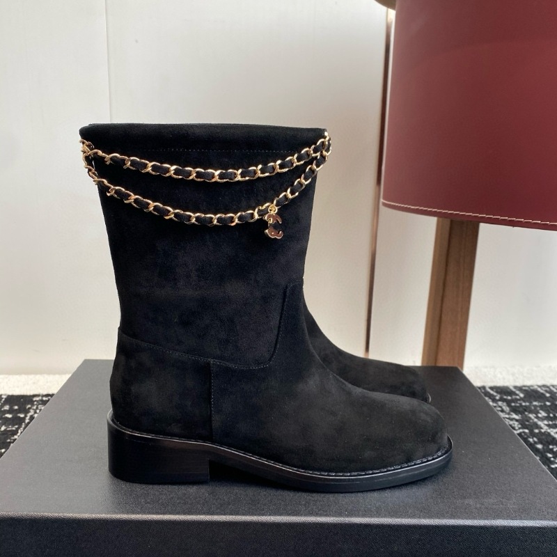 2025 Fall Winter New Suede Slip on Knee High Boots, Versatile Retro Martin Ankle Boots for Women