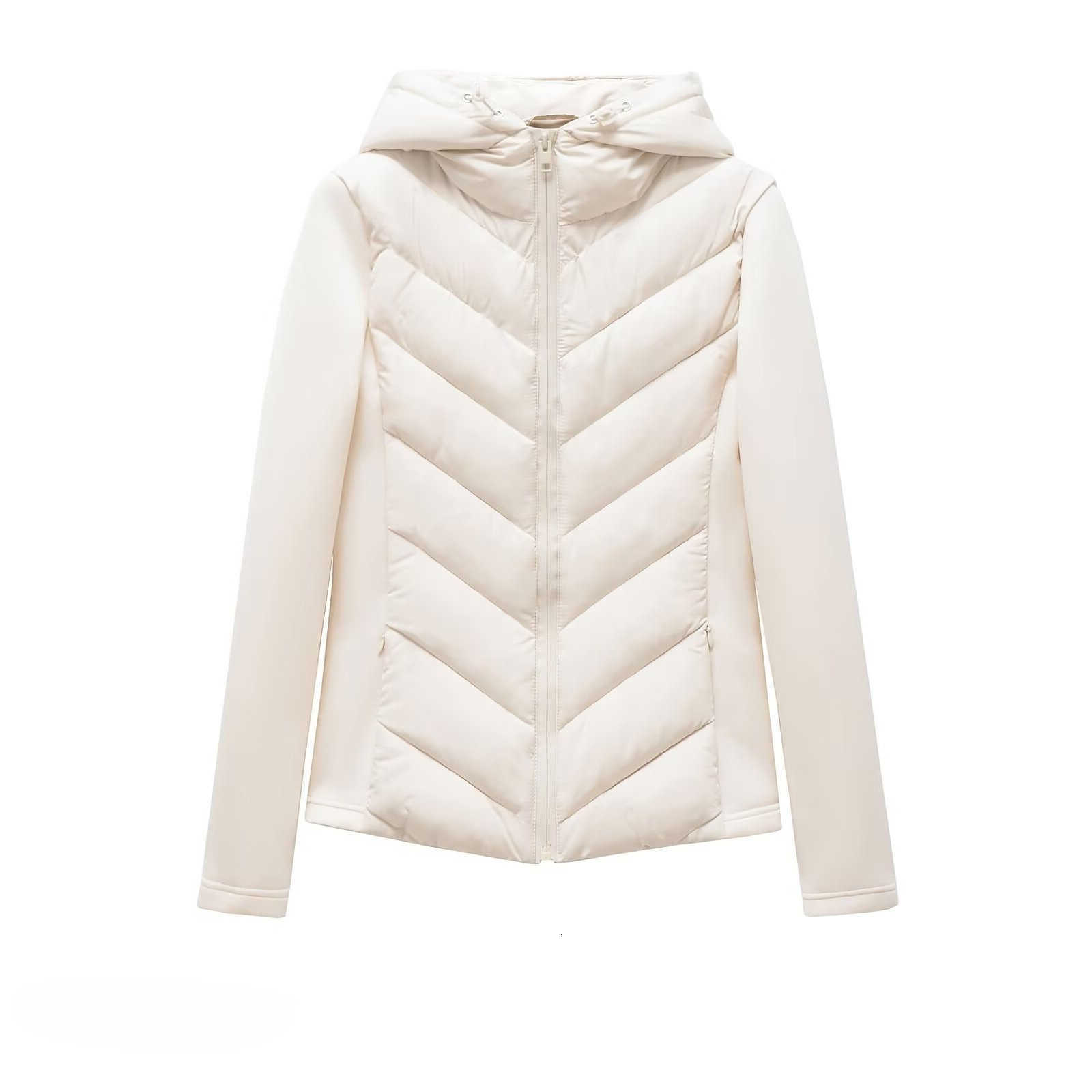 Hooded 2025 Fit Women's Slim Puffer Jacket Long Sleeve Bodycon Winter Coat Minimalist Style H260917