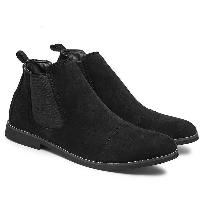 fa1 Men's Chelsea Boots Big Size 46 Ankle Boots For Men British Style Comfortable Slip-on Boots Man Pointed Toe Short Boot D260917