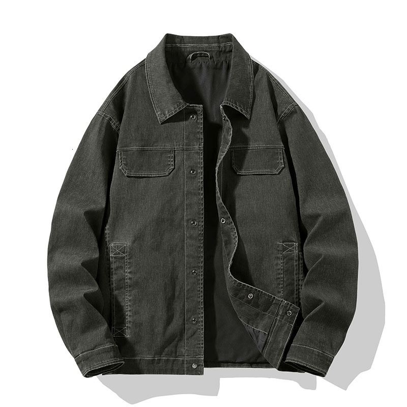 American Amekaji Vintage Men's Corduroy Workwear Stand Collar Jacket Multi-Pocket Coat Casual Windproof Streetwear 26Y0917