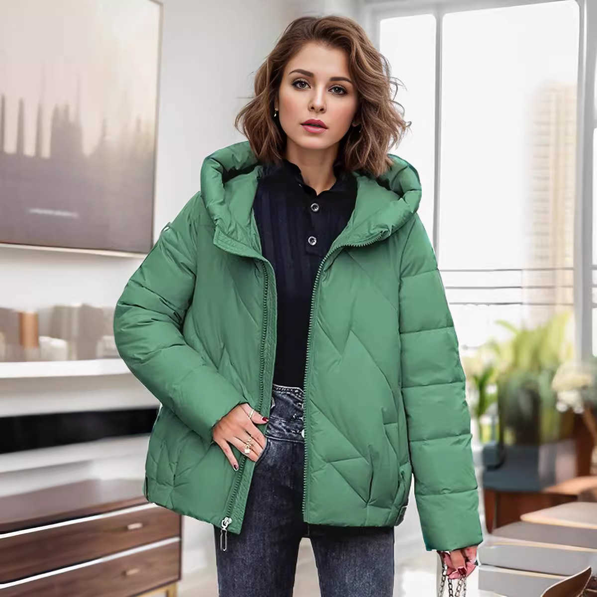 Solid Women Casual Winter Parkas Loose Thick Warm Jackets Coats Stand Collar Female Down Outerwears Chaquetas Parkas Mujer H260917
