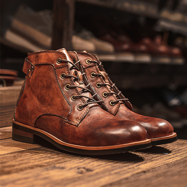 Men Boots Designer Shoes New Zipper Retro Trend short Martin Casual Outdoor Work Wear Motorcycle Ankle