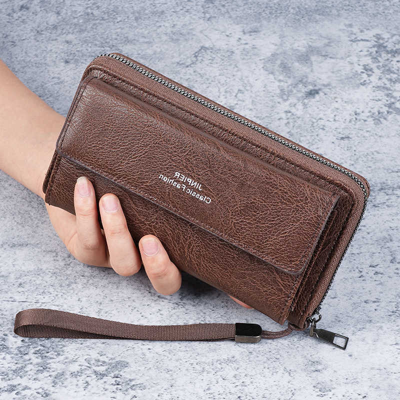 men's wallet Cross-border PU material multi-card slots casual long wallet new style large capacity hand-held bag mobile pT260917