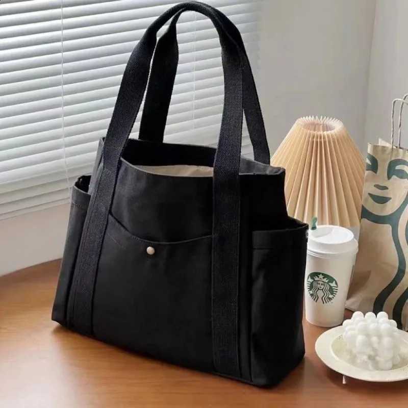 Homefish Large Capacity Canvas Tote Bag Women College Style Shoulder Bag Commuting Work Shopping Casual Book Bag H2609161