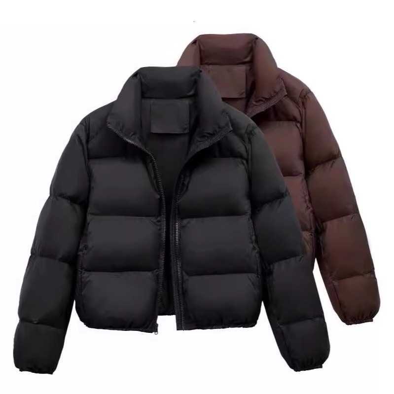 Cotton Winter Women's Casual Thi Padded Jaets Coats Street Sle Straight Cut Long Sve Zipper ort Length Pure Color H260917